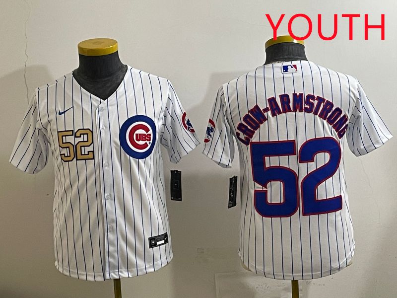 Youth 2025 Chicago Cubs #52 Crow-Armstrong White Stripe Game Nike MLB Jersey style 2